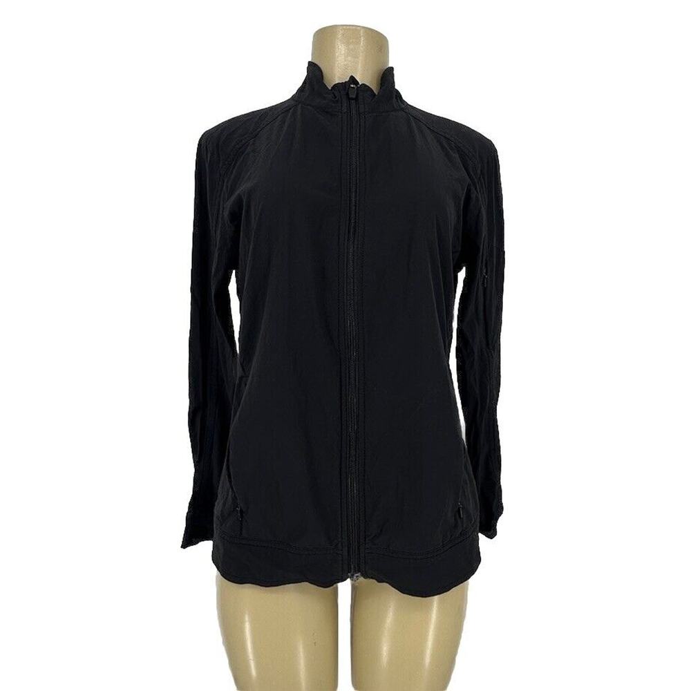 Slazenger Medium Women Water Repellent Stretch Full Zip Golf Jacket Black 13-4